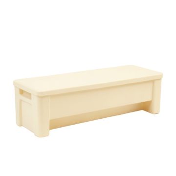 Sage Bridge Narrow Outdoor Storage Bench - Cream