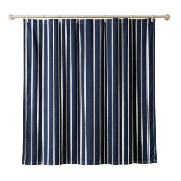 Bay Brook Shower Curtain Hanging Flat From A Plain Rod - Navy