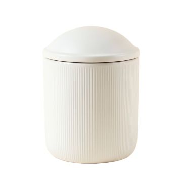 Slate Arc Storage Canister With Lid - White