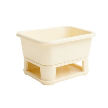 Olive Bend Empty Raised Planter - Ivory
