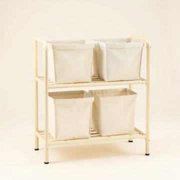 Rowan Dale Laundry Sorting Station With Plain Removable Bags - Ivory (synthetic illustration; no displayed measurements)