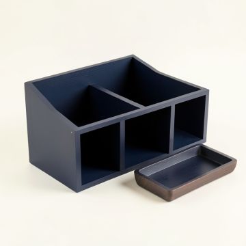 Laurel Bluff Empty Coffee-Station Organizer - Navy (synthetic illustration; no displayed measurements)