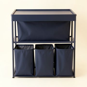Ash Crossing Laundry Sorting Station With Plain Removable Bags - Navy (synthetic illustration; no displayed measurements)