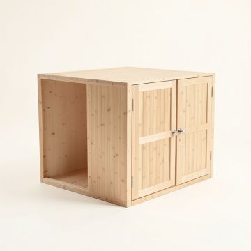 Ridge Dell Empty Furniture-Style Litter Enclosure - Beige (synthetic illustration; no displayed measurements)