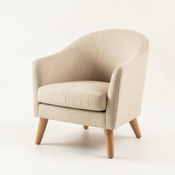 Aspen Bend Upholstered Armchair - Beige (synthetic illustration; no displayed measurements)