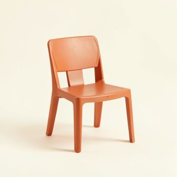 River Arc Small Chair - Terracotta (synthetic illustration; no displayed measurements)