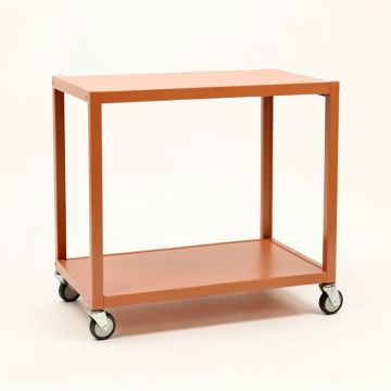 Alder Canyon Empty Rolling Workshop Cart - Terracotta (synthetic illustration; no displayed measurements)