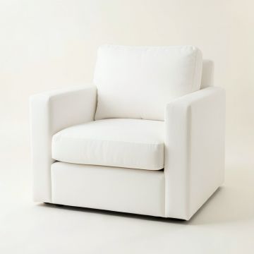 Cliff Bluff Upholstered Armchair - White (synthetic illustration; no displayed measurements)