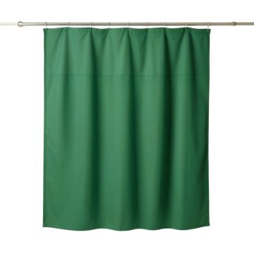 Ridge Arc Shower Curtain Hanging Flat From A Plain Rod - Green