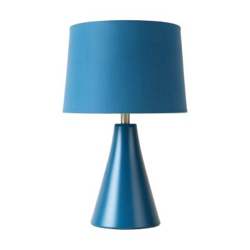 Olive Branch Table Lamp With A Plain Fabric Shade - Blue