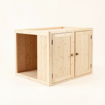 Birch Field Empty Furniture-Style Litter Enclosure - Ivory (synthetic illustration; no displayed measurements)