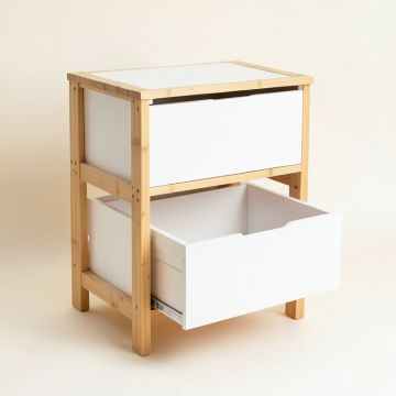 Elm Dale Freestanding Pull-Out Hamper Cabinet - White (synthetic illustration; no displayed measurements)