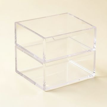 Double Letter Tray , Two-Tier , Acrylic , Clear (synthetic illustration; no displayed measurements)
