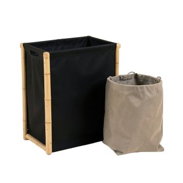 Bay Crest Laundry Sorting Station With Plain Removable Bags - Black