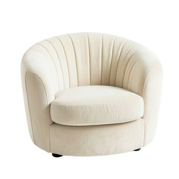 Wren Bend Upholstered Armchair - Cream