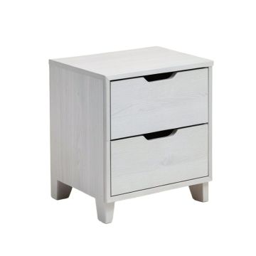 Mahood 2 - Drawer Solid Wood Nightstand In Light Gray (synthetic illustration; no displayed measurements)