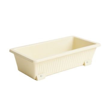 Holly Crossing Empty Railing Planter With Integral Brackets - Ivory