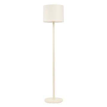 Elm Branch Floor Lamp With A Plain Fabric Shade - Ivory