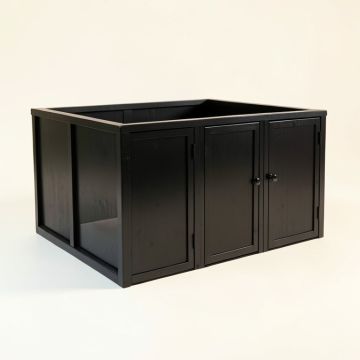 Aspen Falls Empty Furniture-Style Litter Enclosure - Black (synthetic illustration; no displayed measurements)
