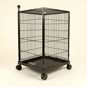Zora 30.4 '' Steel Flat Top Floor Bird Cage With Wheels (synthetic illustration; no displayed measurements)