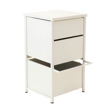 Dune Bluff Freestanding Pull-Out Hamper Cabinet - White