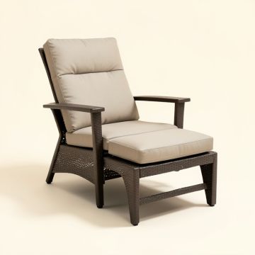 Pangburn Haven All-Weather Outdoor Recliner Patio Chair With Cushions And Ottoman (synthetic illustration; no displayed measurements)