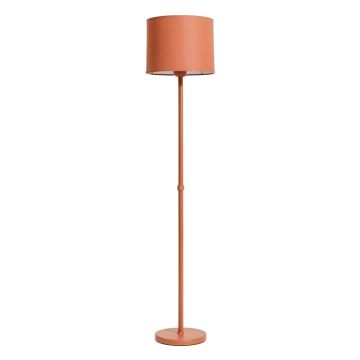 Pine Crest Floor Lamp With A Plain Fabric Shade - Terracotta