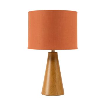 Shore Arc Table Lamp With A Plain Fabric Shade - Terracotta