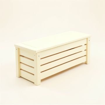 Shore Crest Narrow Outdoor Storage Bench - Ivory (synthetic illustration; no displayed measurements)
