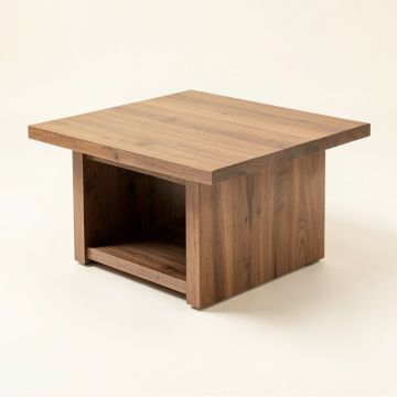 Drexil Solid Wood Block Coffee Table With Storage (synthetic illustration; no displayed measurements)