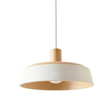Maple Crossing Pendant Light Suspended From One Plain Cable - White