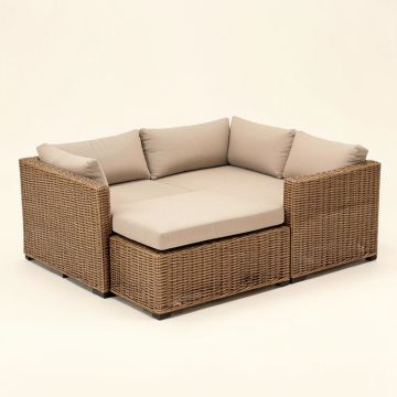 River Brook 126 '' Wide Reversible Patio Sectional With Cushions (synthetic illustration; no displayed measurements)