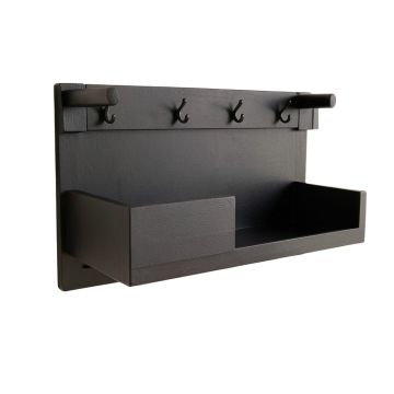 Shore Crossing Wall-Mounted Entryway Organizer Shelf - Black