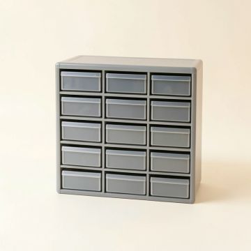 Hazel Branch Small-Parts Storage Drawer Cabinet - Gray (synthetic illustration; no displayed measurements)