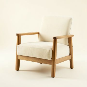 Brook Bridge Upholstered Armchair - Cream (synthetic illustration; no displayed measurements)