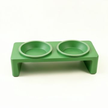 Hill Canyon Pet Feeding Stand With Two Plain Empty Bowls - Green (synthetic illustration; no displayed measurements)