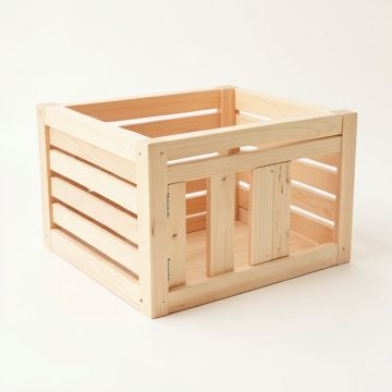 Ash Edge Empty Furniture-Style Pet Crate - Beige (synthetic illustration; no displayed measurements)