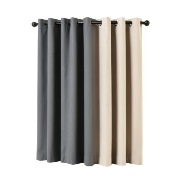 Palni Solid Max Blackout Thermal Grommet Curtain Panels