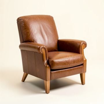 Edward 31 '' Wide Top Grain Leather Club Chair (synthetic illustration; no displayed measurements)