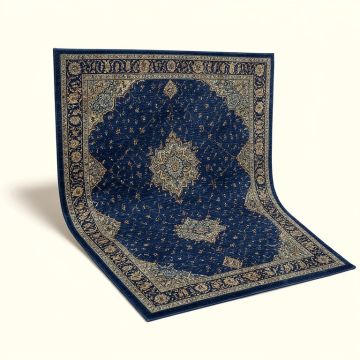 Dulin Oriental Navy Blue Area Rug (synthetic illustration; no displayed measurements)
