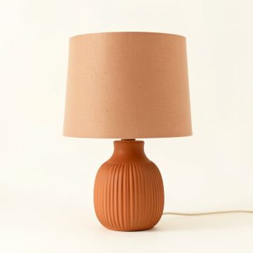 Brook Canyon Table Lamp With A Plain Fabric Shade - Terracotta (synthetic illustration; no displayed measurements)
