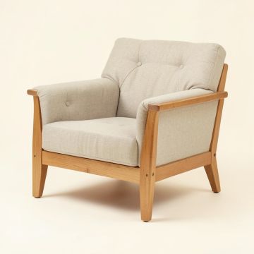 Dobri 30.8 '' Wide Tufted Linen Armchair (synthetic illustration; no displayed measurements)