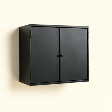 Meadow Bend Wall-Mounted Entry Cabinet - Black (synthetic illustration; no displayed measurements)