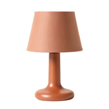 Shore Brook Table Lamp With A Plain Fabric Shade - Terracotta