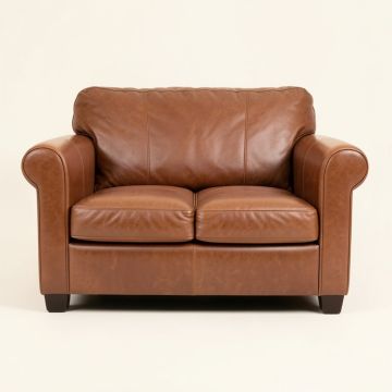 61 '' Genuine Leather Loveseat (synthetic illustration; no displayed measurements)