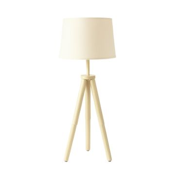 Glen Bend Floor Lamp With A Plain Fabric Shade - Cream (synthetic illustration; no displayed measurements)
