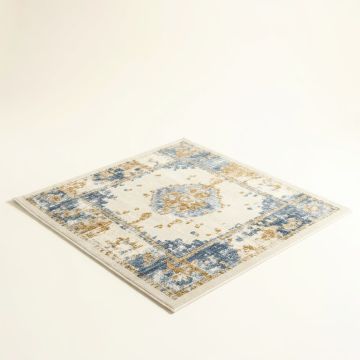 Coughlin Abstract Ivory/Blue/Gold Area Rug (synthetic illustration; no displayed measurements)