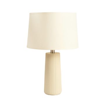 Elm Dale Table Lamp With A Plain Fabric Shade - Ivory