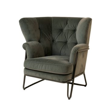 Delvale 29.5 '' Wide Tufted Velvet Wingback Chair