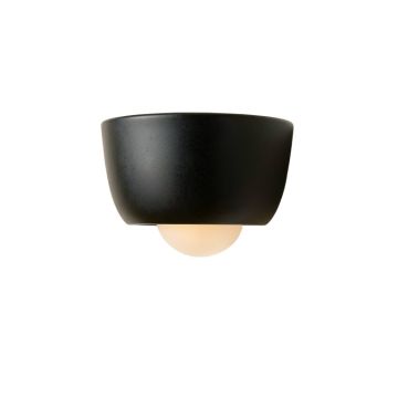 Alder Bend Wall Sconce Mounted On A Plain Wall - Black